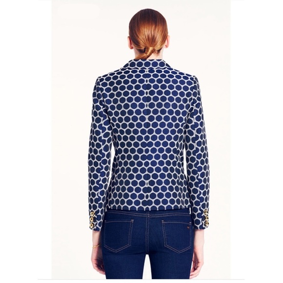 KATE Spade Jacquard Millie Polka Dots Blazer Jacket in Blue White NJMU3068 - Picture 2 of 11